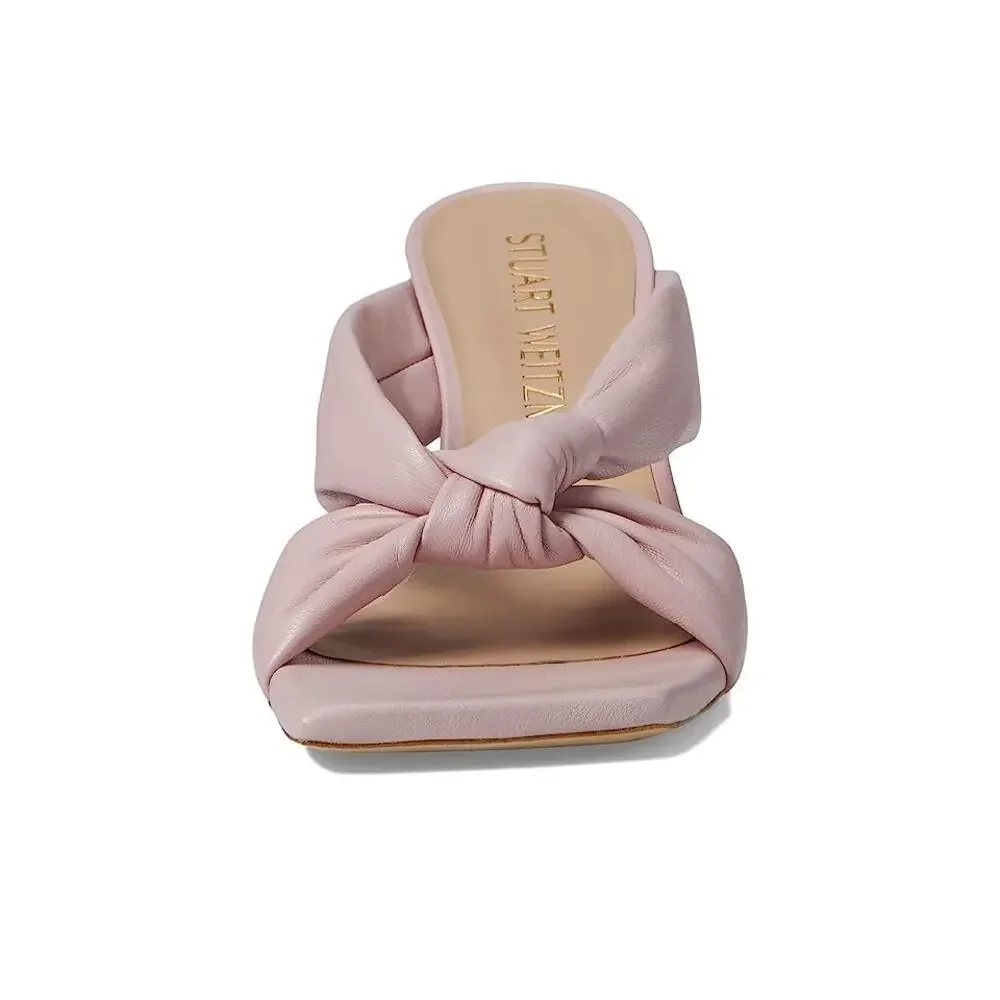 Stuart Weitzman Womens Playa 75 Knot Sandals US 6 M EU 36.5 Pink Leather EUC